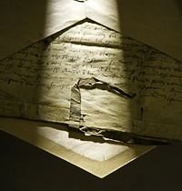 Bild på pergamentbrev